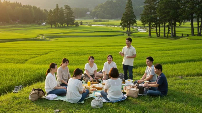 なぜか田んぼで飲み会